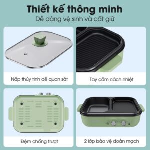 Thiết kế thông minh của bếp lẩu nướng Samono MCG1L