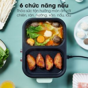 Bếp Lẩu Nướng 2 Ngăn Mini Samono MCG1L