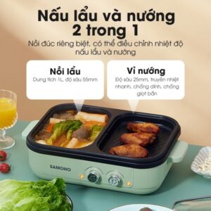 Nấu lẩu và nướng 2 trong 1 với Samono MCG1L