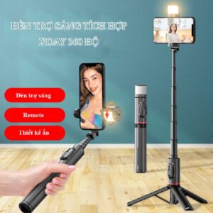 Đèn led tích hợp trong gậy chụp hình 3 chân Q12S