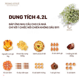 Dung tích lớn của Nồi Chiên Không Dầu BIYI AF-80