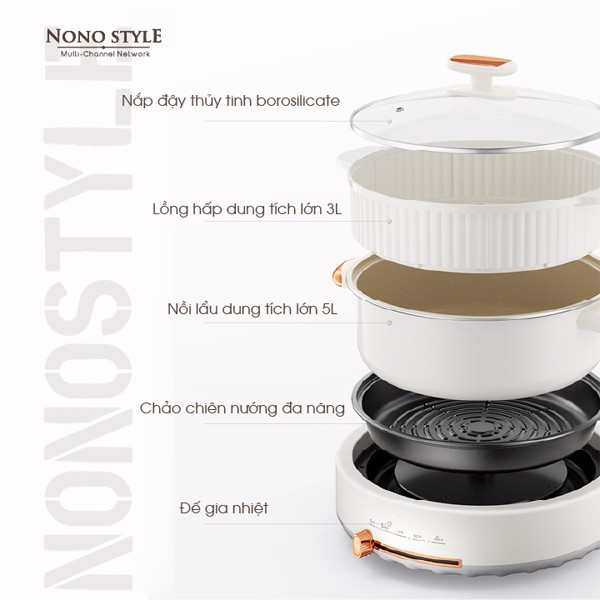 Nồi NONOSTYLE DRGJ50E Gồm Nhiều Phụ Kiện ĐI Kèm