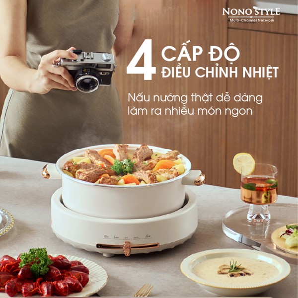 Nấu Với Nồi Điện Nướng Đa Dạng NONOSTYLE DRGJ50E Tiết Kiệm Thời Gian