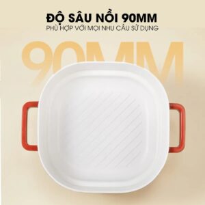 Độ sâu 90mm của nồi điện Samono SW-DG03