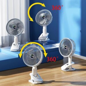 Chức năng xoay 360 độ linh hoạt của Quạt Mini Để Bàn, Kẹp Bàn