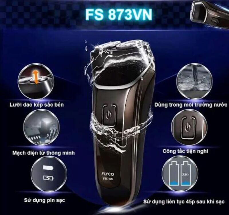 Máy Cạo Râu Chống Nước Flyco FS873VN Máy Cạo Râu Chống Nước Flyco FS873VN